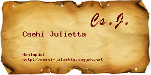 Csehi Julietta névjegykártya